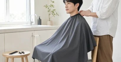 セルフカット用ヘアカットケープの選び方　首回り・幅・丈・留め具・洗濯